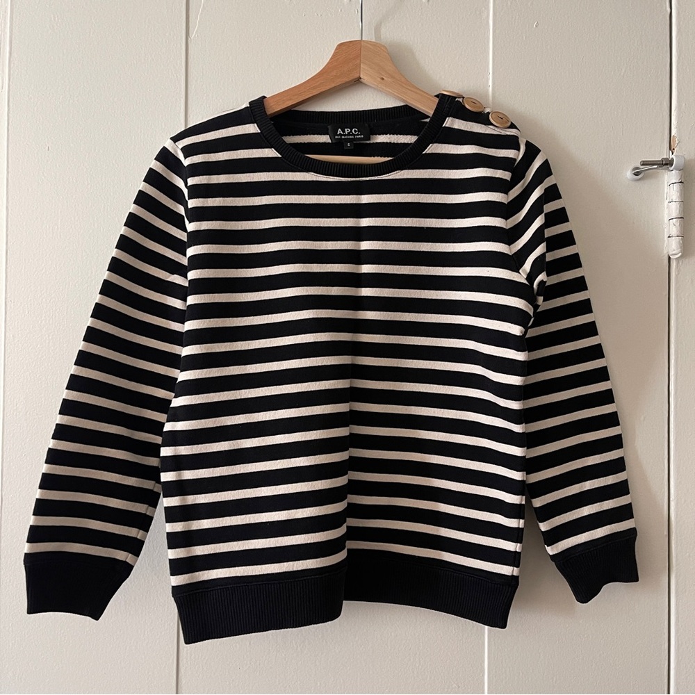 APC black and white striped sweatshirt S
